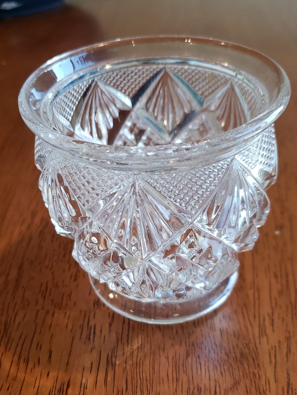 Vintage Pressed Glass Piece - Clear Cut Pattern